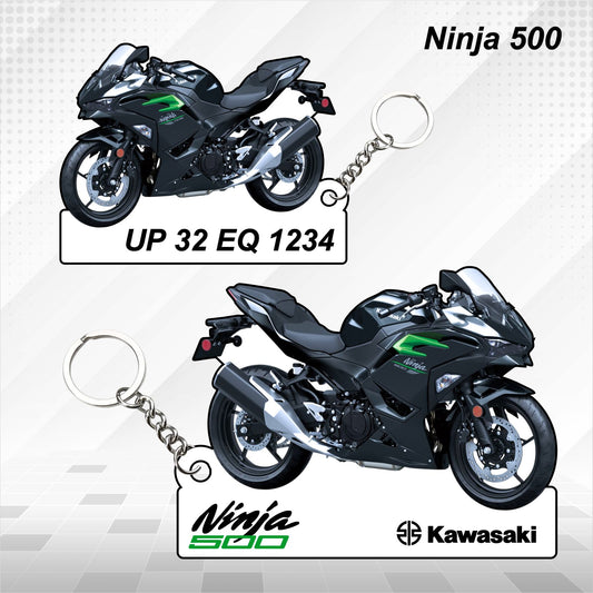 Ninja 500 - Personalized Kawasaki Keychain - Wood, Acrylic, Metal Printed