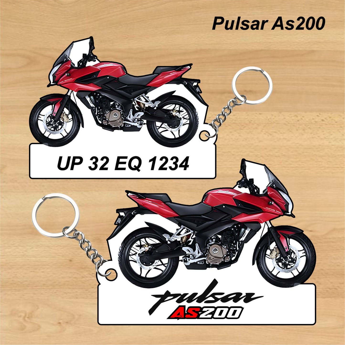 Pulsar AS200 - Personalized Bajaj Printed Keychain or Lanyard