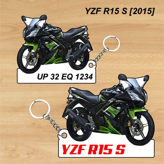 YZF R15 S [2015] - Personalized Yamaha Keychain - Wood, Acrylic, Metal Printed