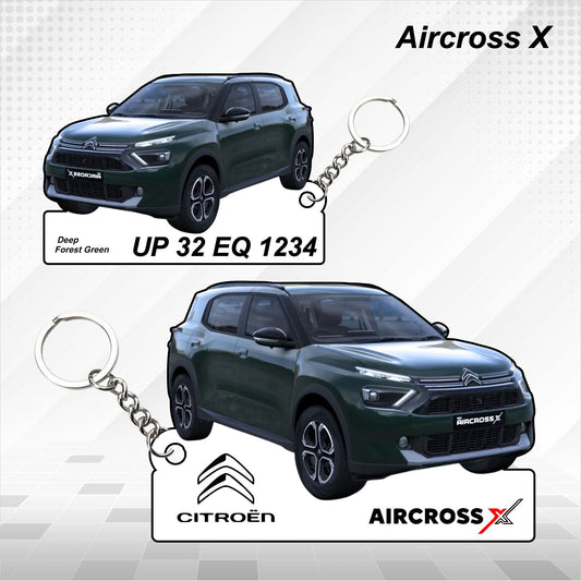 Aircross X - Personalized Citroen Car Keychain - Wood, Acrylic, Metal Printed