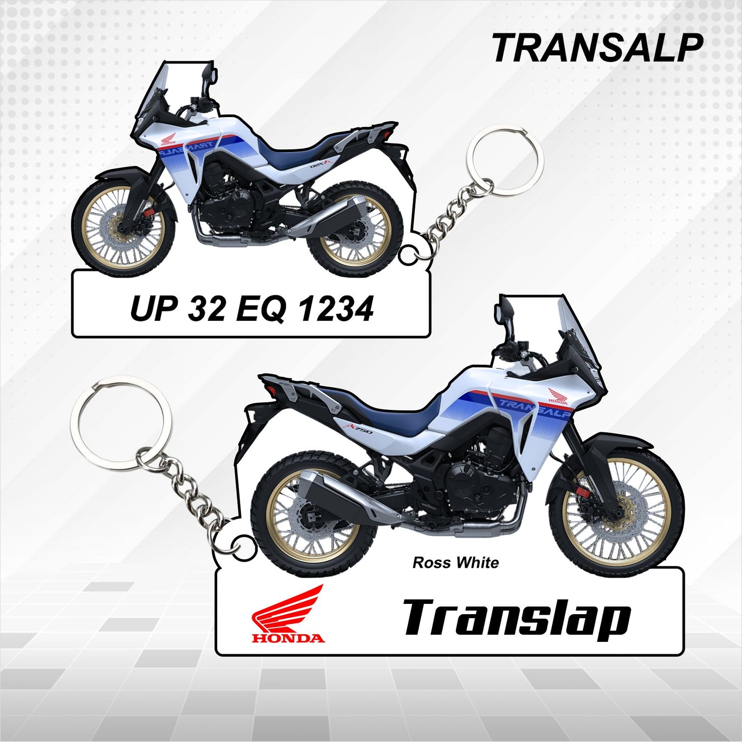 Transalp XL750 - Personalized Honda Keychain - Wood, Acrylic, Metal Printed