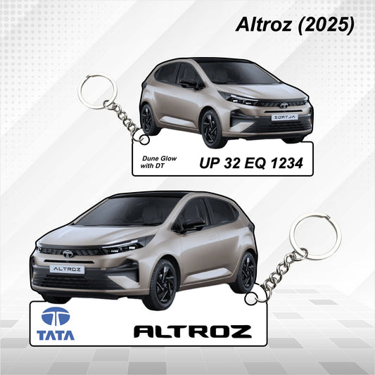 Altroz (2025) - Personalized Tata Keychain - Wood, Acrylic, Metal Printed