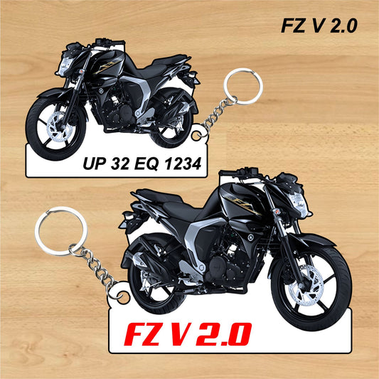 FZ V 2.0 - Personalized Honda Keychain - Wood, Acrylic, Metal Printed