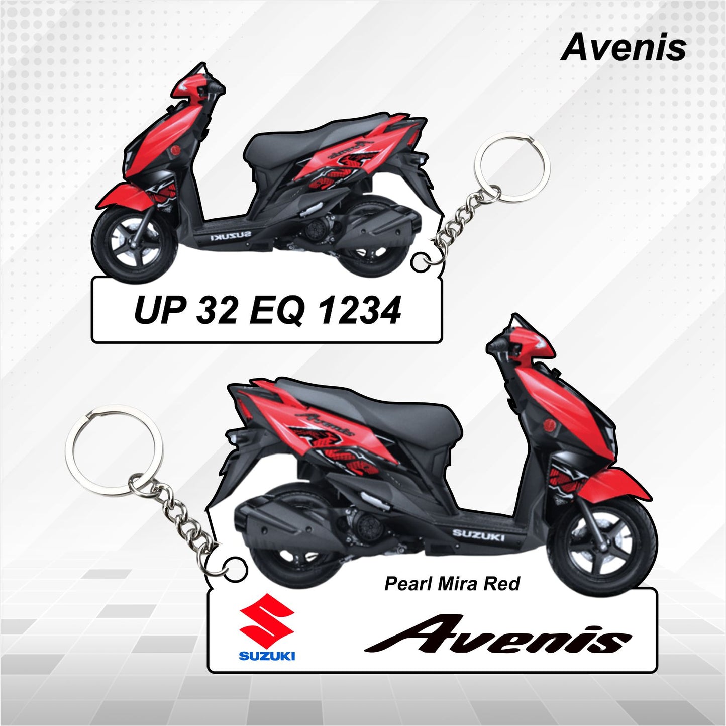 Avenis - Personalized Suzuki Keychain - Wood, Acrylic, Metal Printed