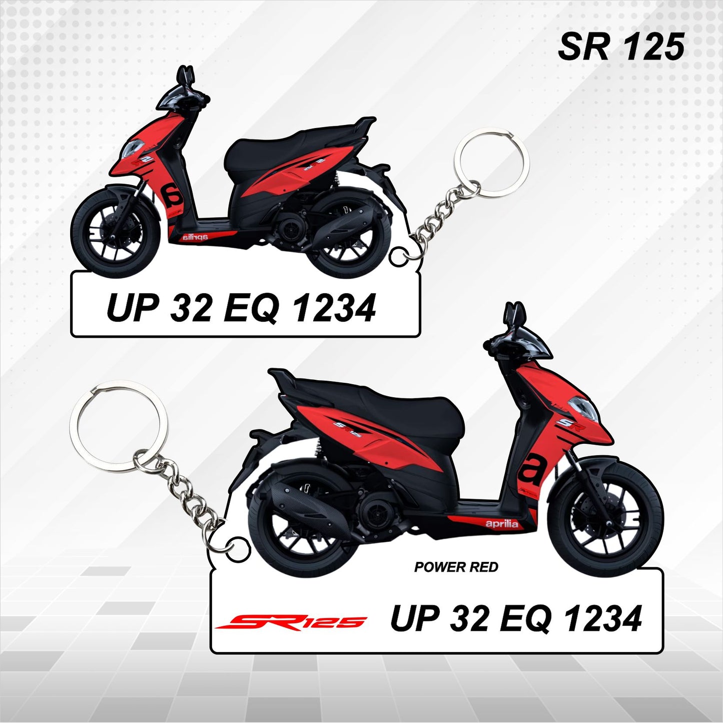 SR 125 - Personalized Aprilia Keychain - Wood, Acrylic, Metal Printed
