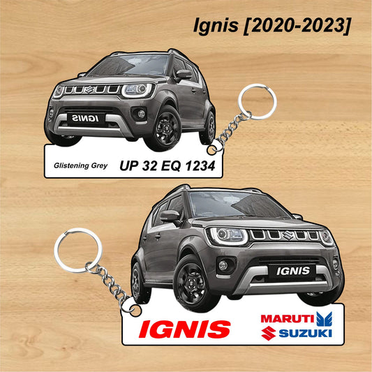 Ignis [2020-2023] - Personalized  Maruti Suzuki Keychain - Wood, Acrylic, Metal Printed