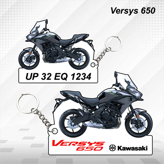 Versys 650 - Personalized Kawasaki Keychain - Wood, Acrylic, Metal Printed