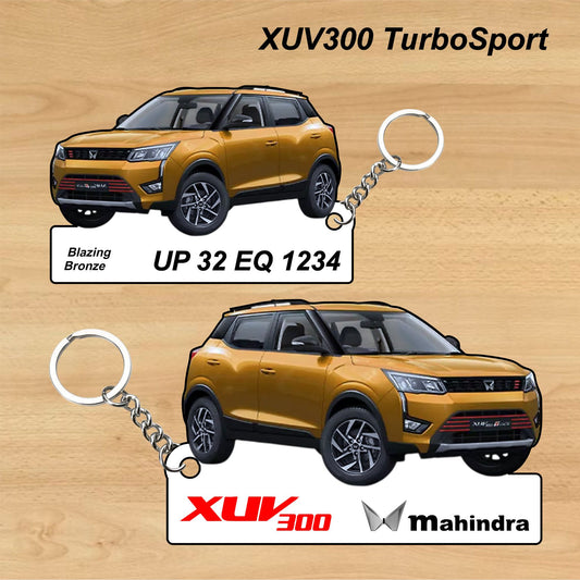 XUV300 TurboSport - Personalized Mahindra Car Keychain - Wood, Acrylic, Metal Printed