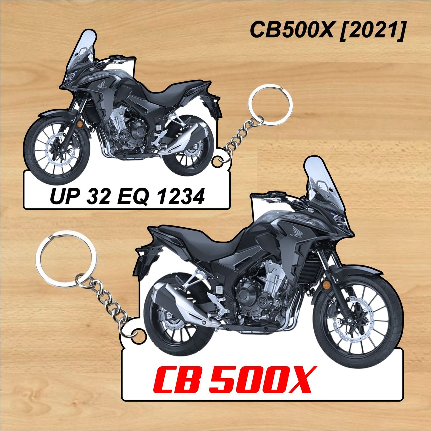 CB500X [2021] - Personalized Honda Keychain - Wood, Acrylic, Metal Printed
