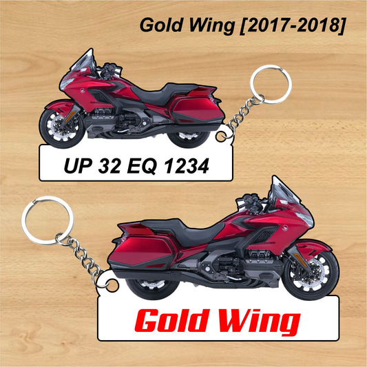 Gold Wing [2017-2018] - Personalized Honda Keychain - Wood, Acrylic, Metal Printed