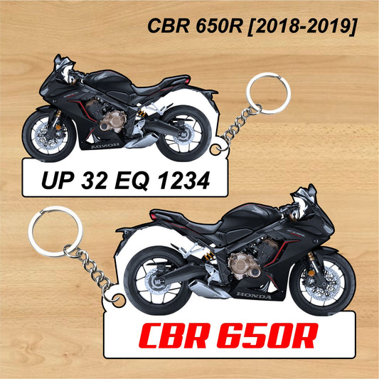 CBR 650R [2018-2019] - Personalized Honda Keychain - Wood, Acrylic, Metal Printed