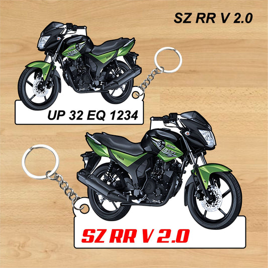 SZ RR V 2.0 - Personalized Honda Keychain - Wood, Acrylic, Metal Printed