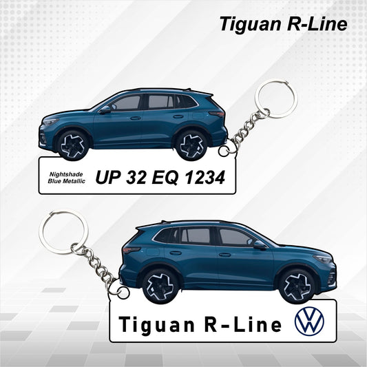 Tiguan R-Line - Personalized Volkswagen Car Keychain - Wood, Acrylic, Metal Printed