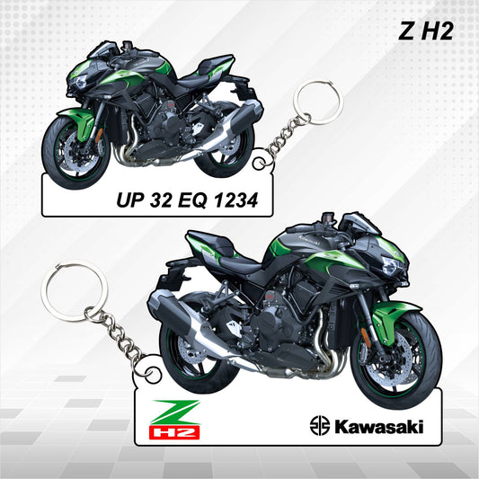 Z H2 - Personalized Kawasaki Keychain - Wood, Acrylic, Metal Printed