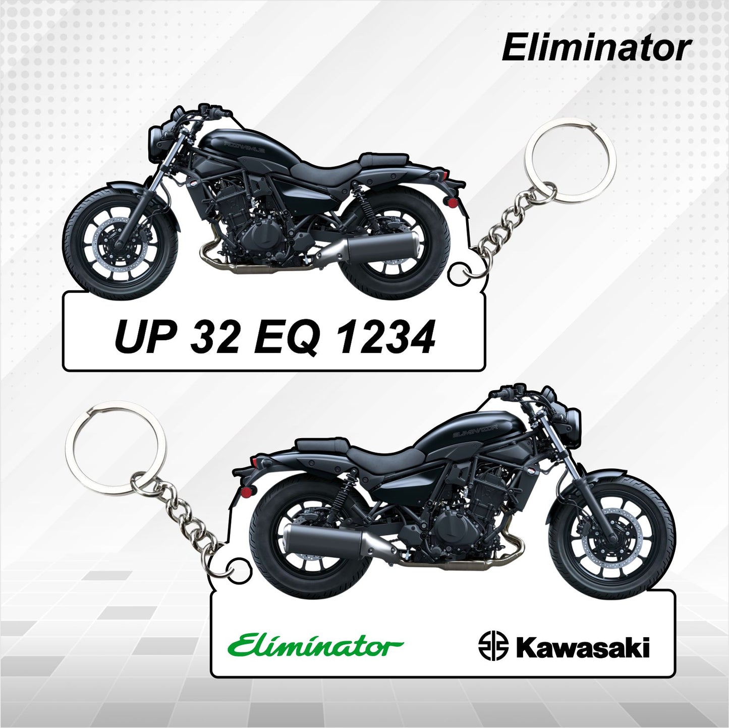 Eliminator - Personalized Kawasaki Keychain - Wood, Acrylic, Metal Printed