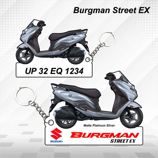 Burgman Street EX - Personalized Suzuki Keychain - Wood, Acrylic, Metal Printed