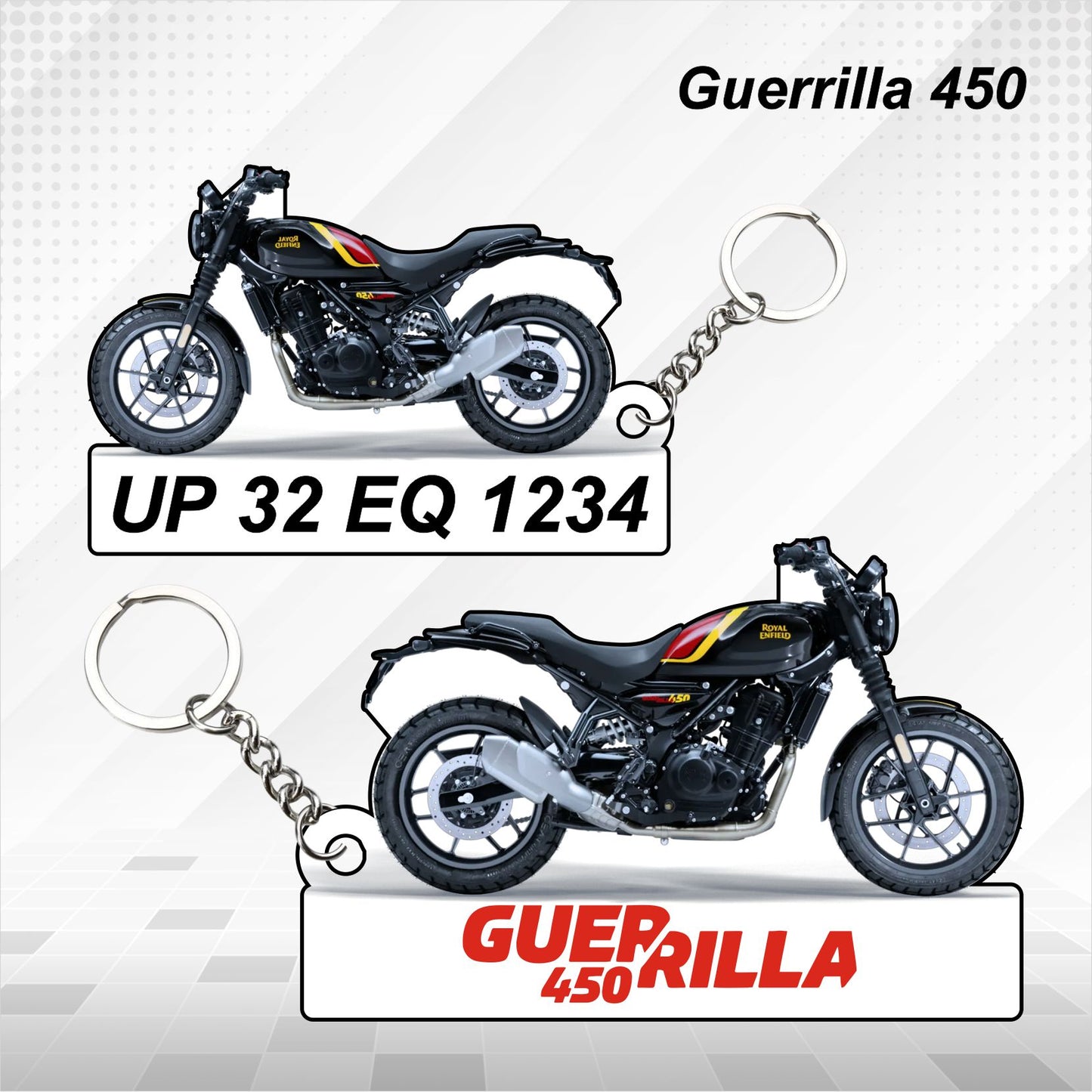 Royal Enfield Bikes - All Models - Personalized Royal Enfield Printed Keychain