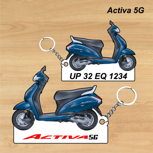 Activa 5G - Personalized Honda Keychain - Wood, Acrylic, Metal Printed