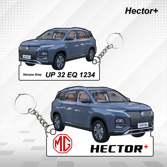 Hector Plus [2023-2025] - Personalized MG Car Keychain - Wood, Acrylic, Metal Printed
