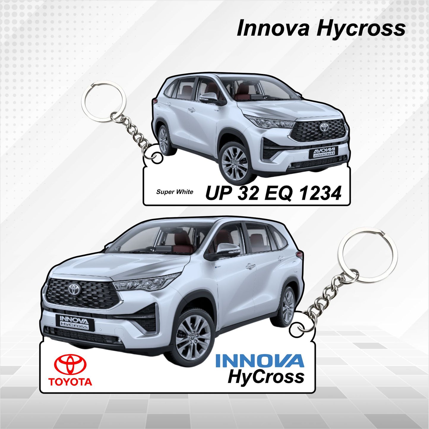 Innova HyCross - Personalized Toyota Keychain - Wood, Acrylic, Metal Printed