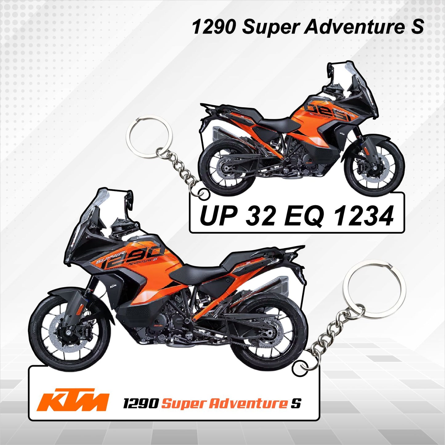 KTM 1290 SUPER ADVENTURE S - Personalized KTM Keychain - Wood, Acrylic, Metal Printed