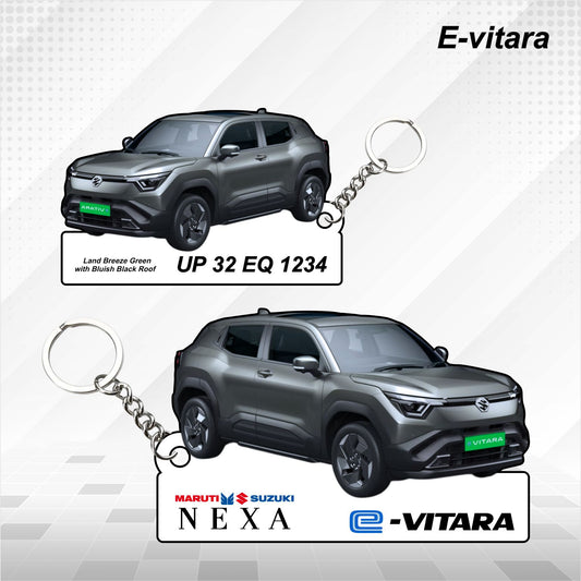 e-Vitara - Personalized  Maruti Suzuki Nexa Keychain - Wood, Acrylic, Metal Printed