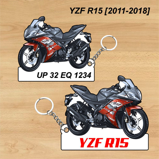 YZF R15 [2011-2018] - Personalized Honda Keychain - Wood, Acrylic, Metal Printed