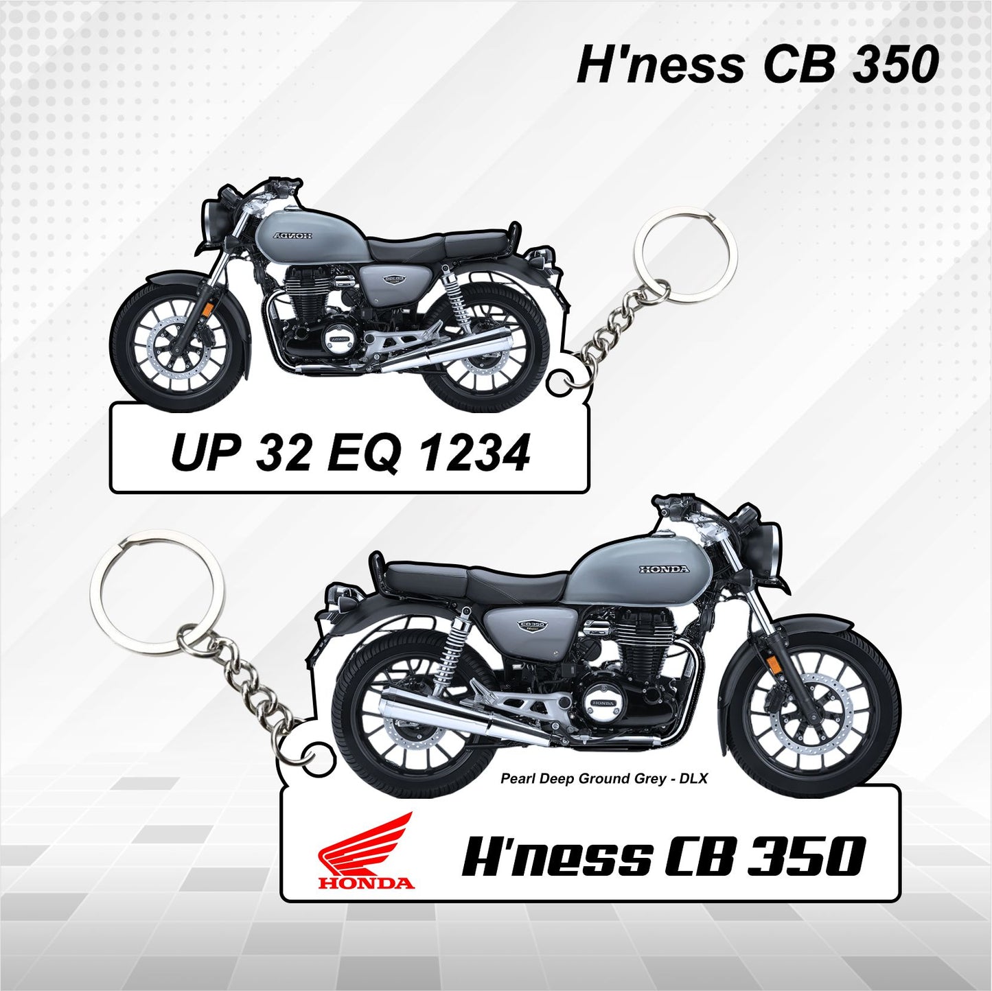 H'ness CB 350 - Personalized Honda Keychain - Wood, Acrylic, Metal Printed