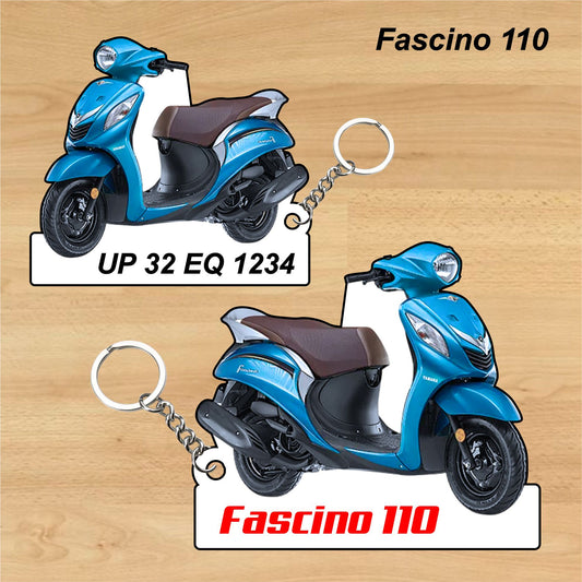 Fascino 110 - Personalized Yamaha Keychain - Wood, Acrylic, Metal Printed