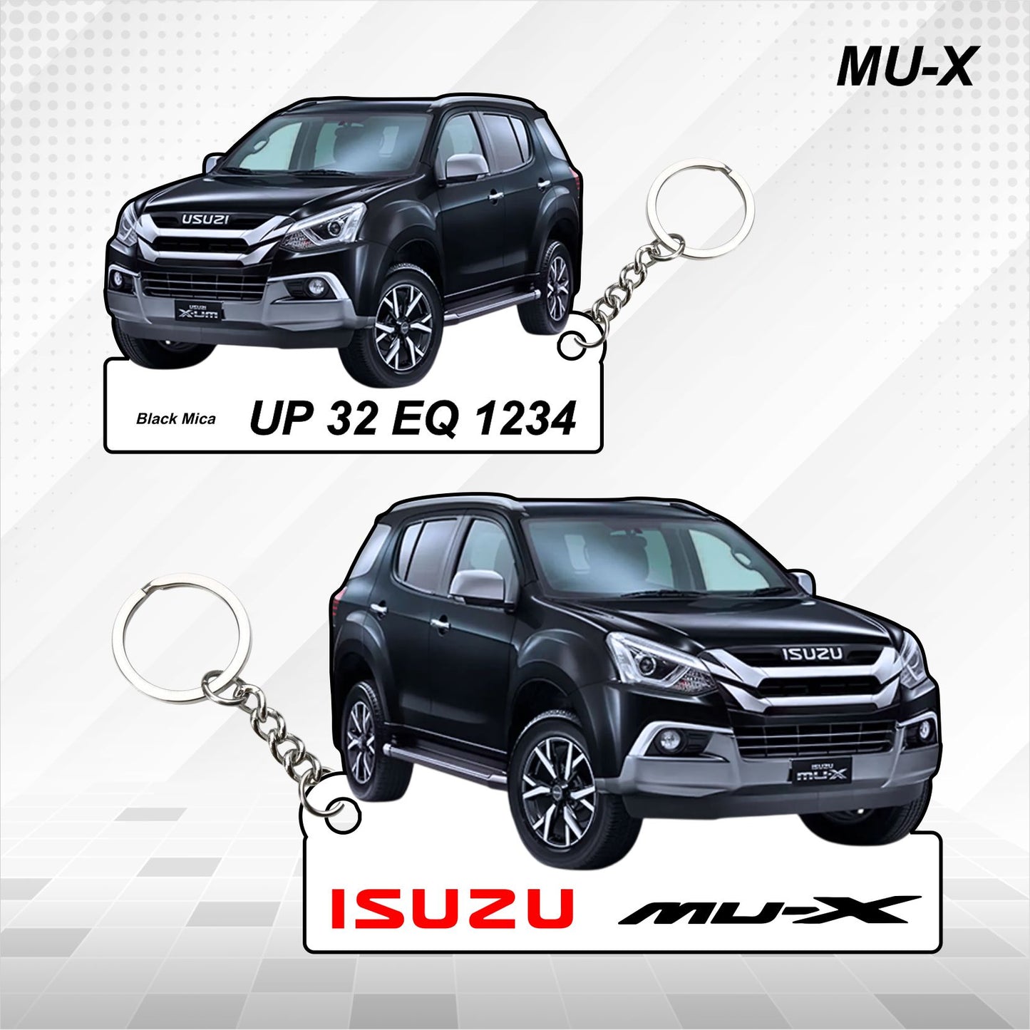 MU-X- Personalized Isuzu Car Keychain - Wood, Acrylic, Metal Printed