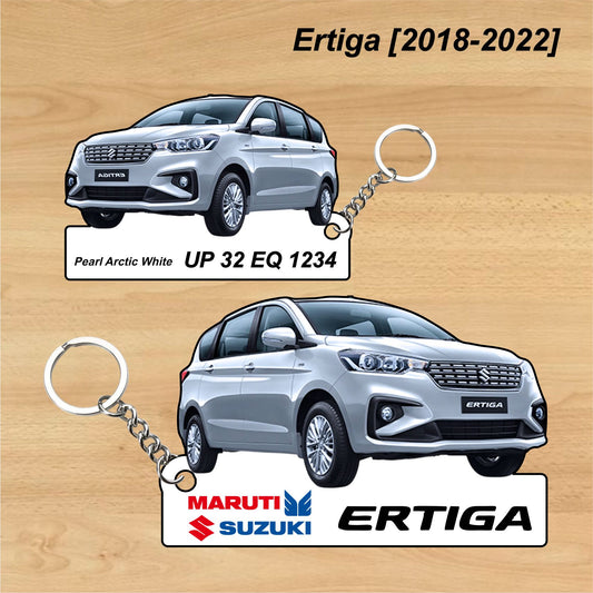 Ertiga [2018-2022] - Personalized  Maruti Suzuki Keychain - Wood, Acrylic, Metal Printed