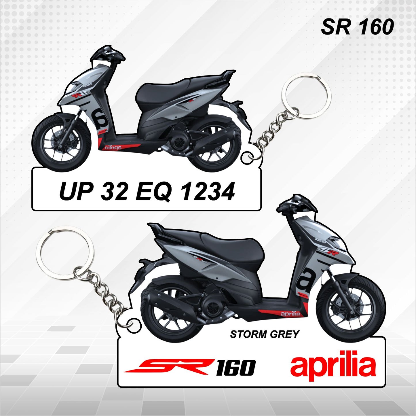 SR 160 - Personalized Aprilia Keychain - Wood, Acrylic, Metal Printed, Lanyard