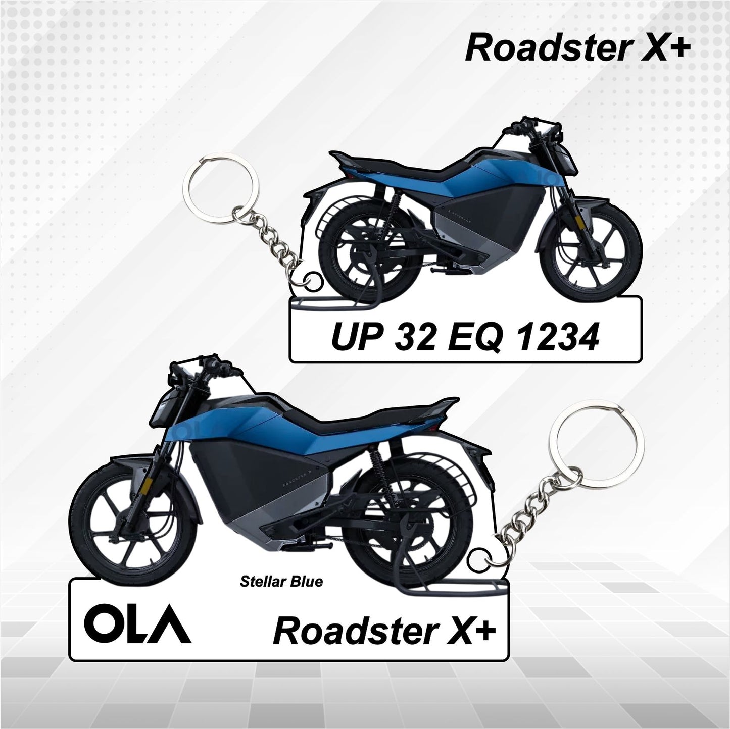 OLA Roadster X+ - Personalized Keychain - Wood, Acrylic, Metal Printed
