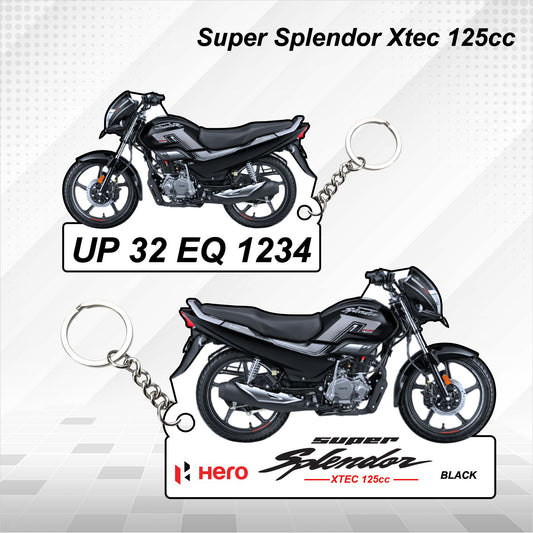 Hero Super Splendor Xtec 125cc - Personalized Hero Keychain - Wood, Acrylic, Metal Printed