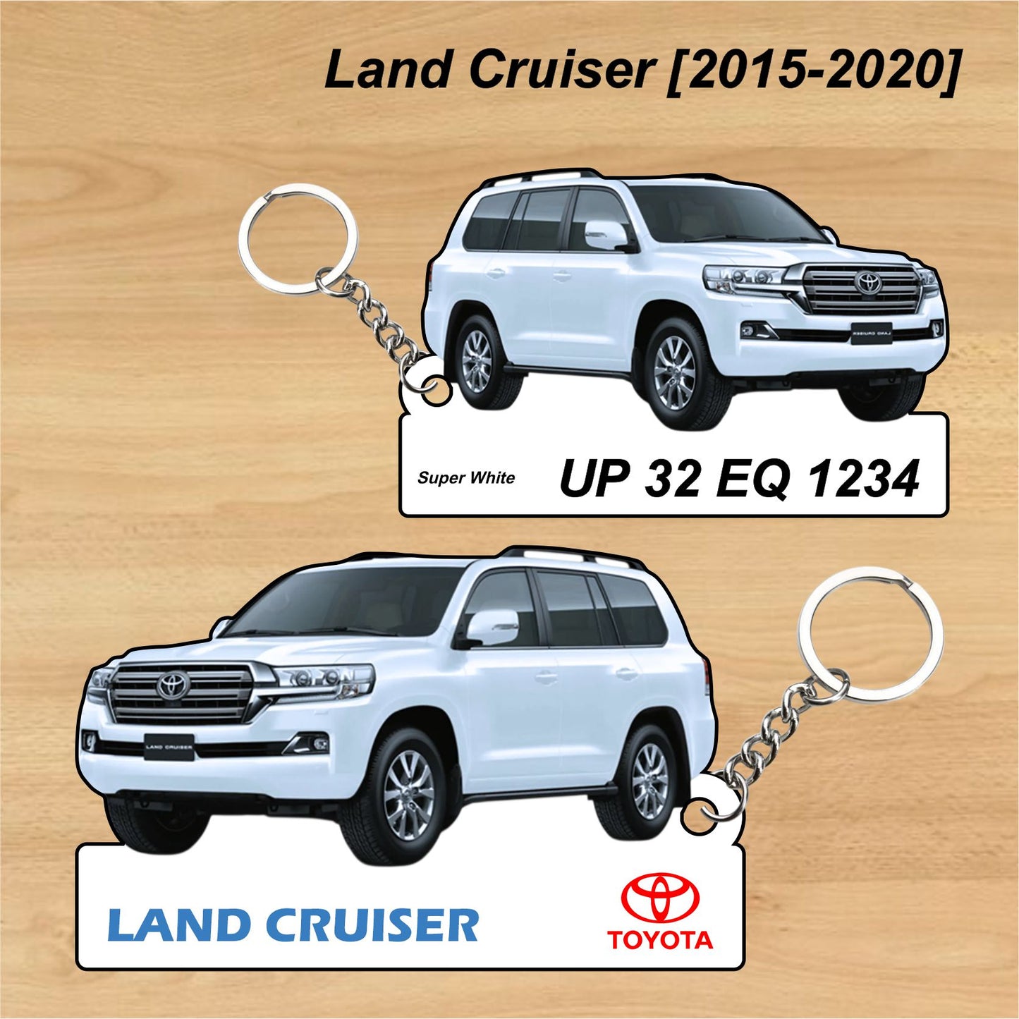 Land Cruiser [2015-2020] - Personalized Toyota Keychain - Wood, Acrylic, Metal Printed