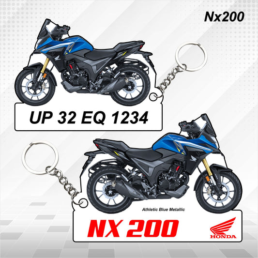 NX 200 - Personalized Honda Keychain - Wood, Acrylic, Metal Printed