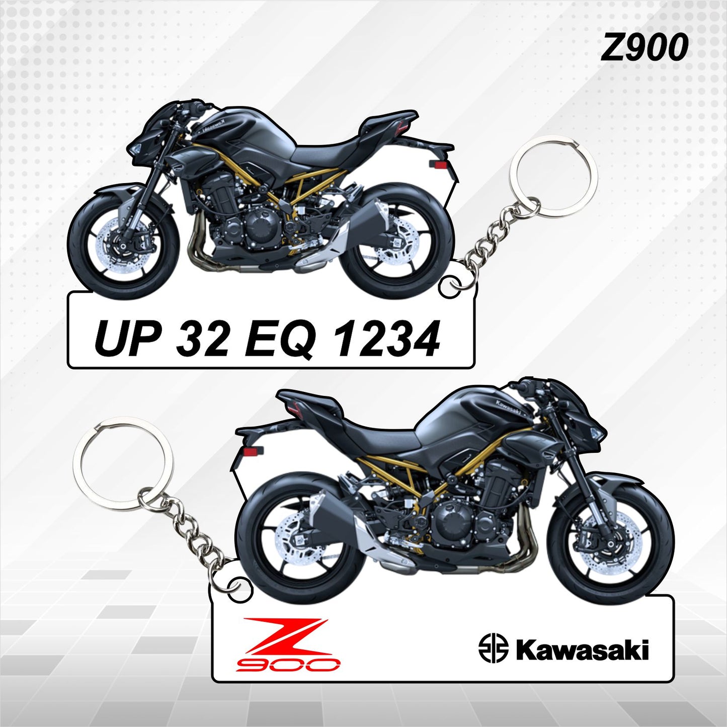 Z900 - Personalized Kawasaki Keychain - Wood, Acrylic, Metal Printed