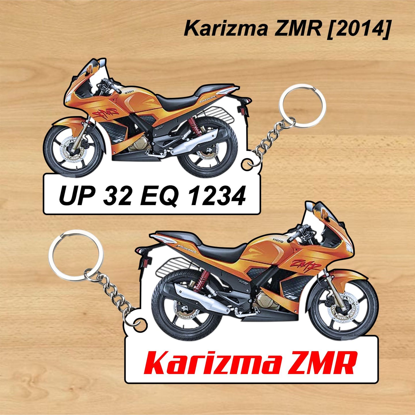 Karizma ZMR [2014] - Personalized Hero Keychain - Wood, Acrylic, Metal Printed