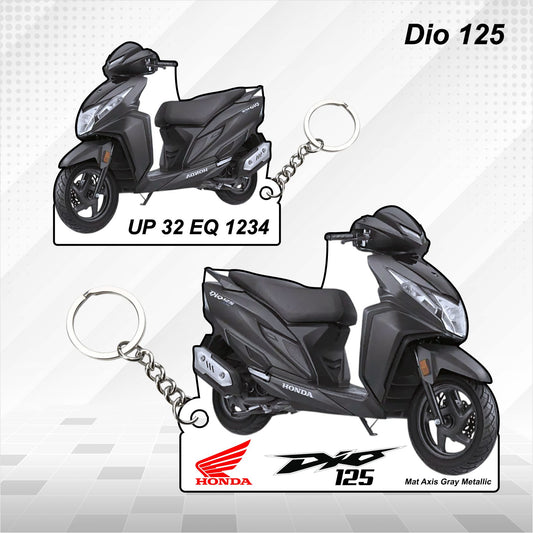 Dio 125 - Personalized Honda Keychain - Wood, Acrylic, Metal Printed
