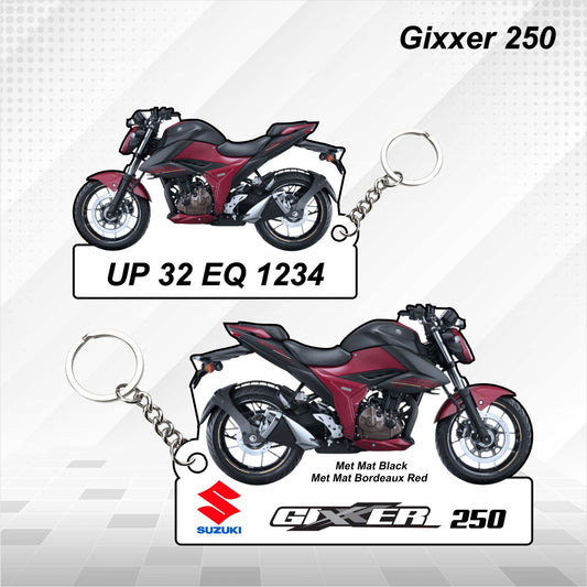 Gixxer 250 - Personalized Suzuki Keychain - Wood, Acrylic, Metal Printed