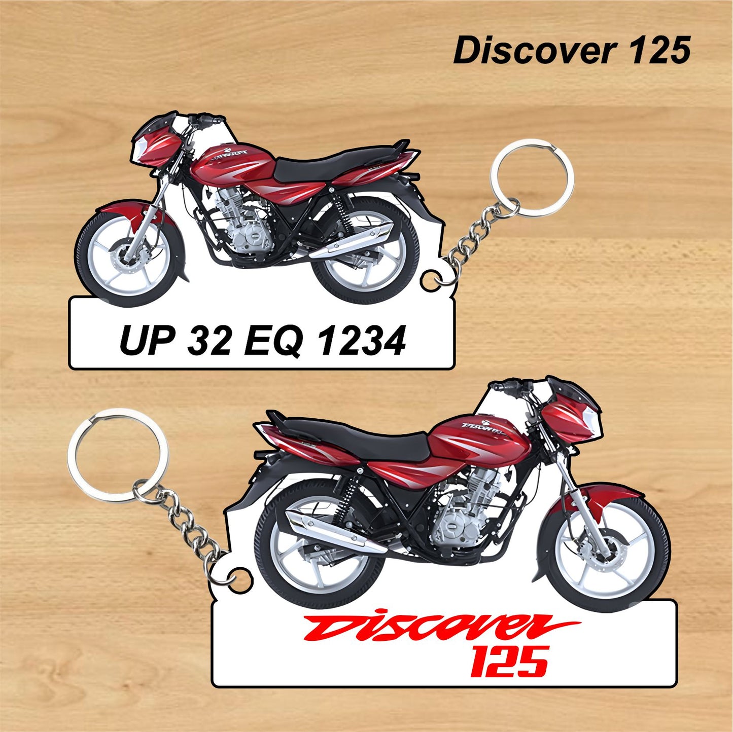 Discover 125 - Personalized Bajaj Printed Keychain or Lanyard