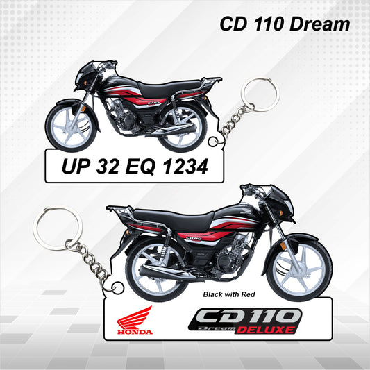 CD 110 Dream - Personalized Honda Keychain - Wood, Acrylic, Metal Printed