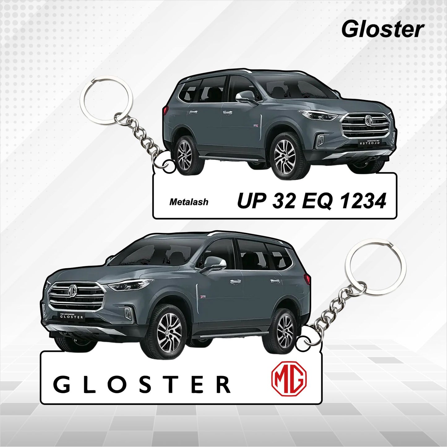 Gloster - Personalized MG Car Keychain - Wood, Acrylic, Metal Printed