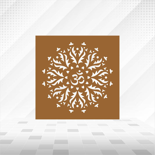 Om Leaf Motif Mandala CNC Jaali Panel