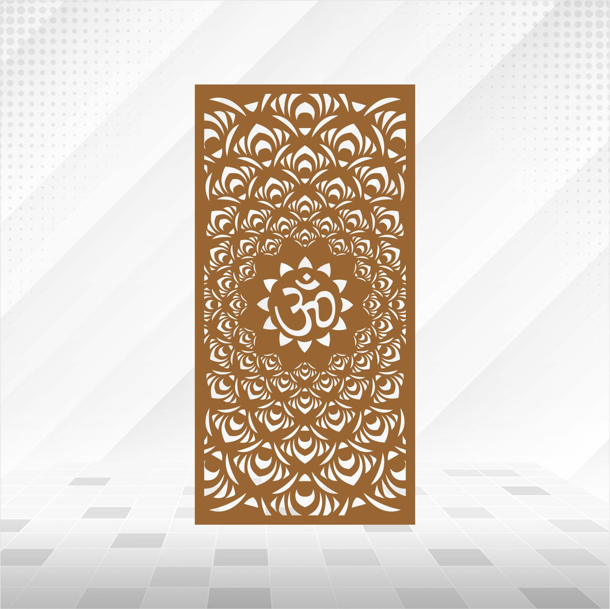 Om Lotus Mandala Vertical CNC Jaali Panel