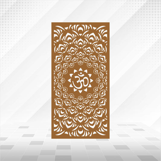 Om Lotus Mandala Vertical CNC Jaali Panel