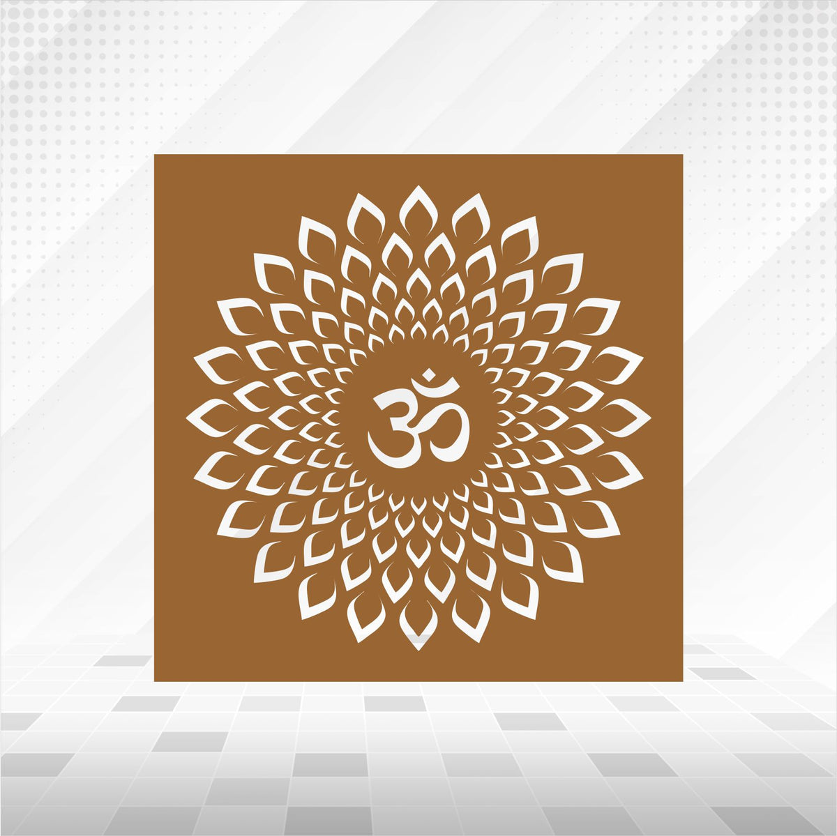 Om Lotus Outline Mandala CNC Jaali Panel