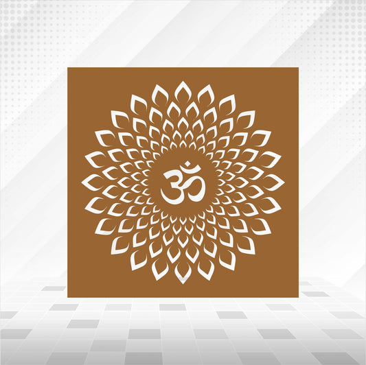 Om Lotus Outline Mandala CNC Jaali Panel