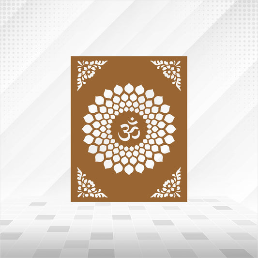 Om Lotus Bloom Corner Floral CNC Jaali Panel