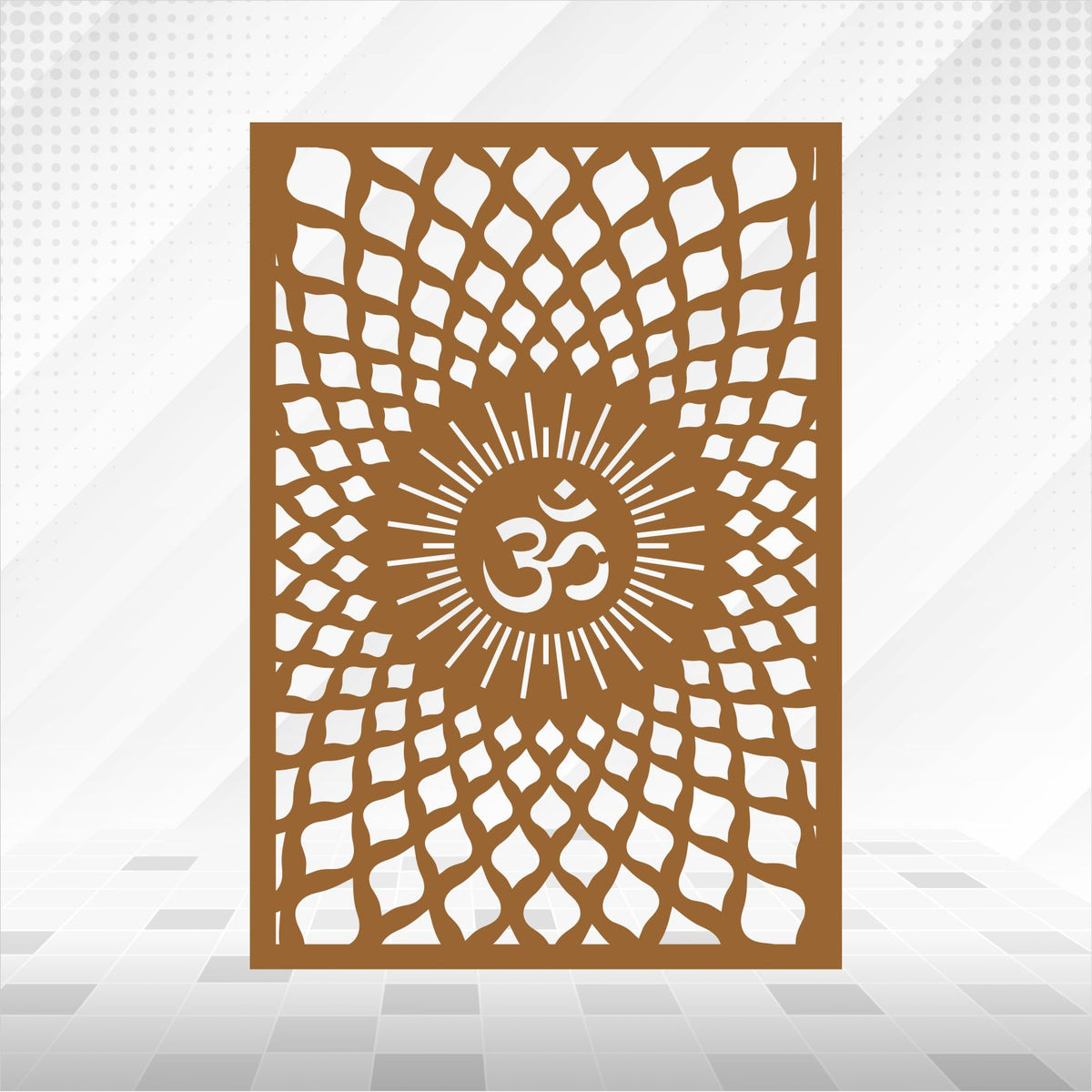 Om Sun Rays Petal Lattice CNC Jaali Panel